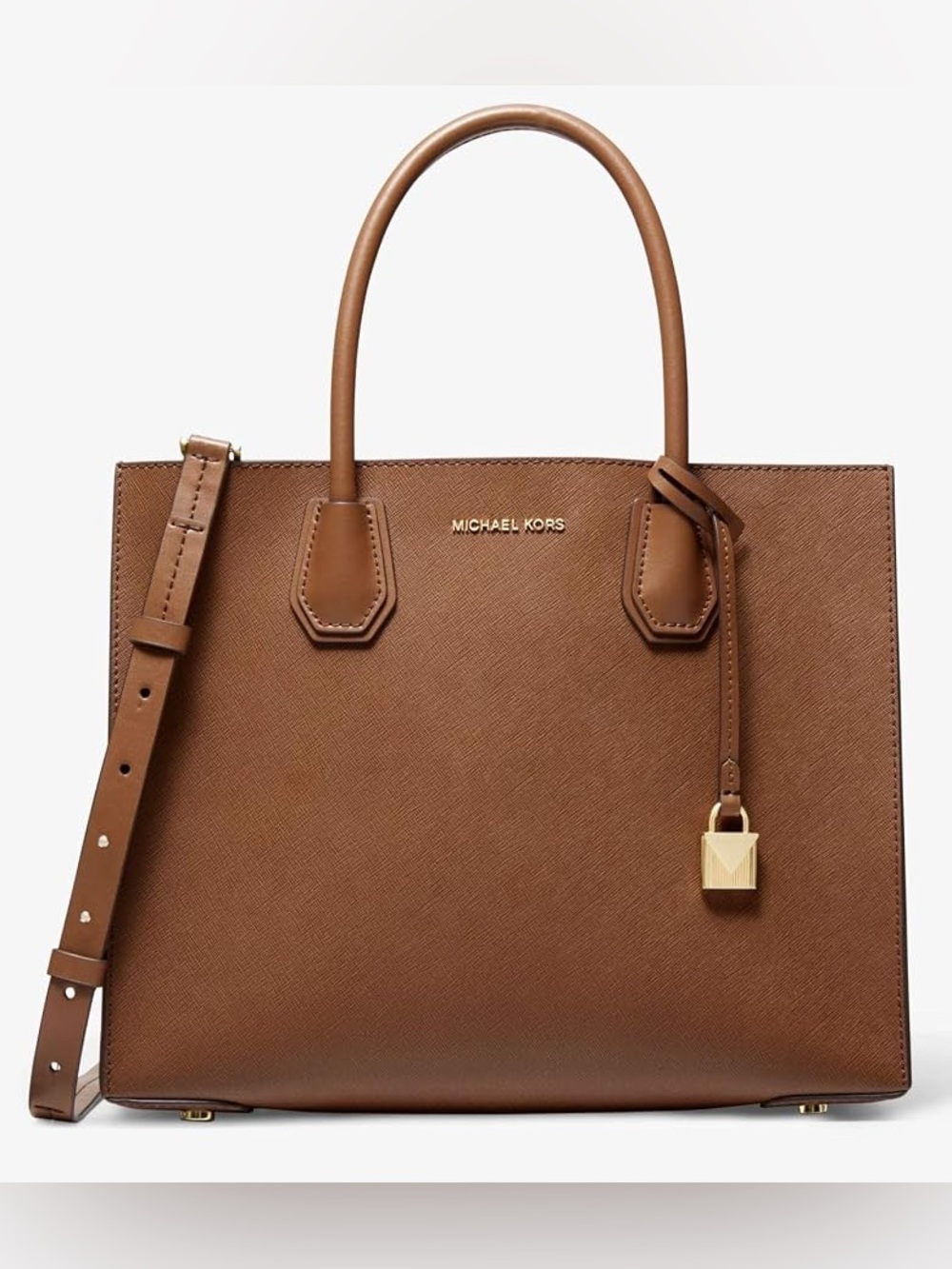 MICHAEL KORS NWT Saffiano Leather Large Mercer Satchel Bag, Acorn Colour